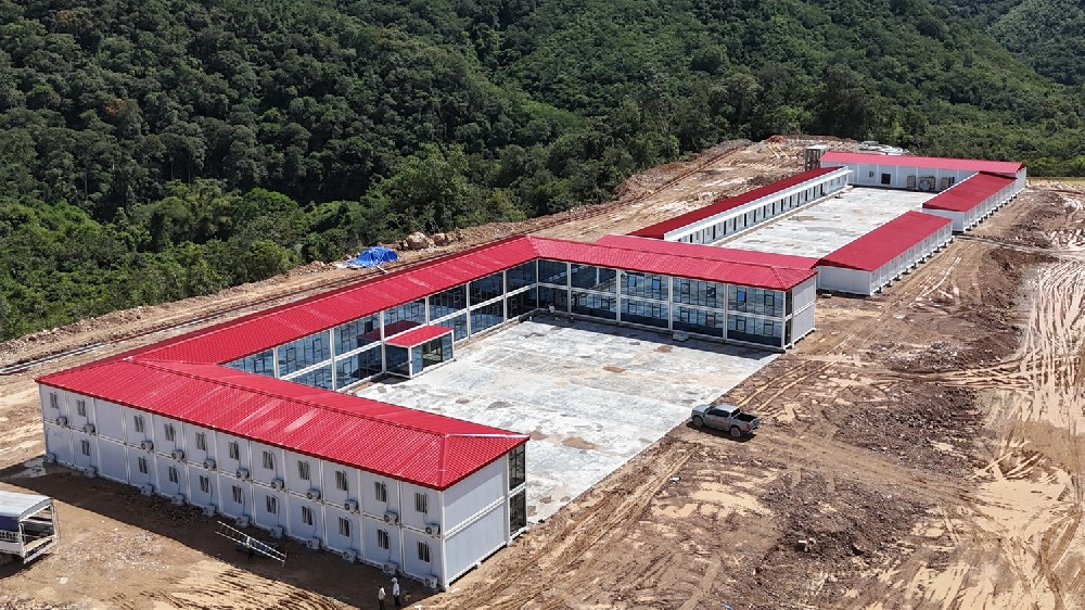 出口老挝打包箱快拼箱办公室项目